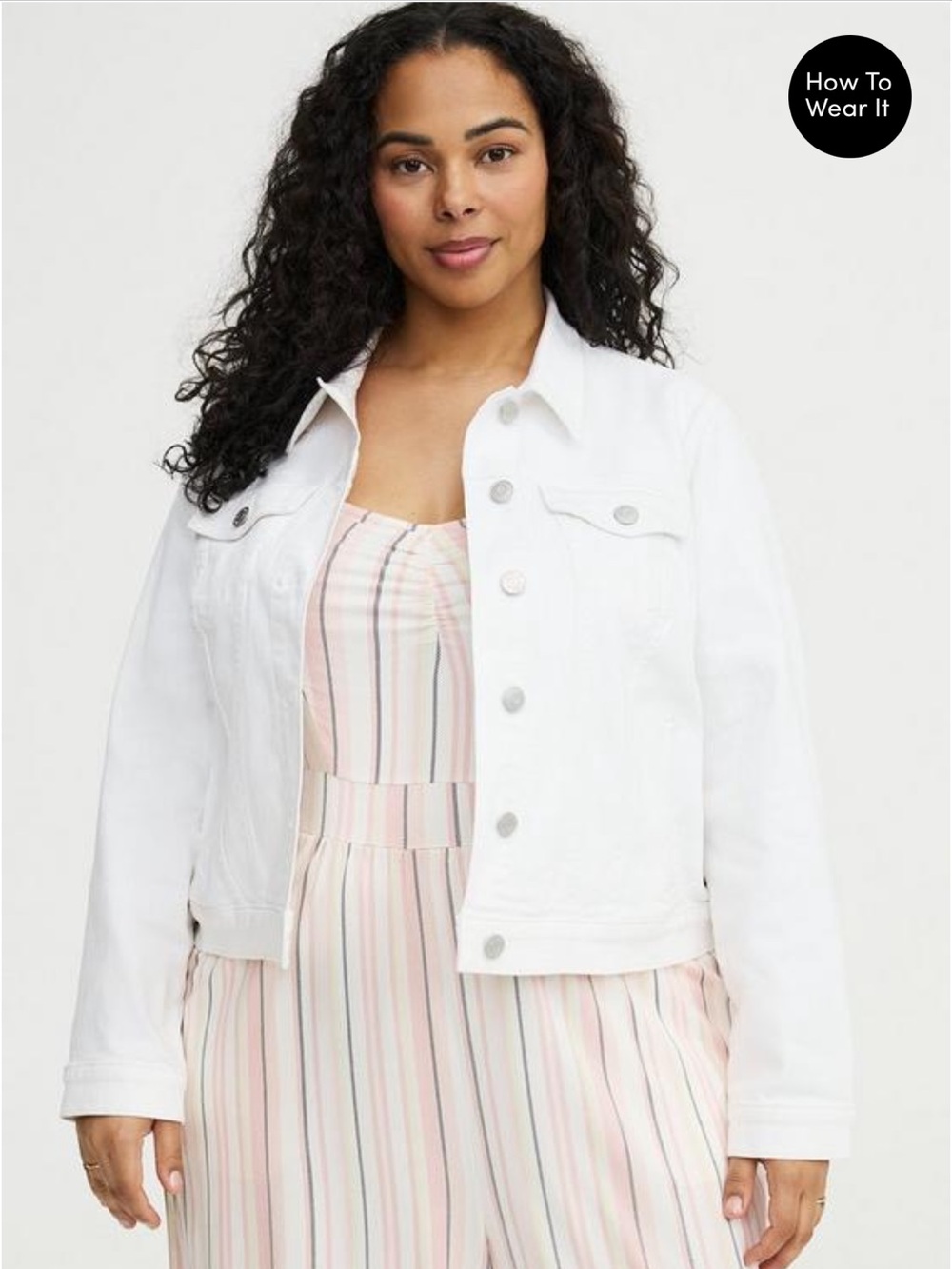 Torrid White Denim Trucker Jacket